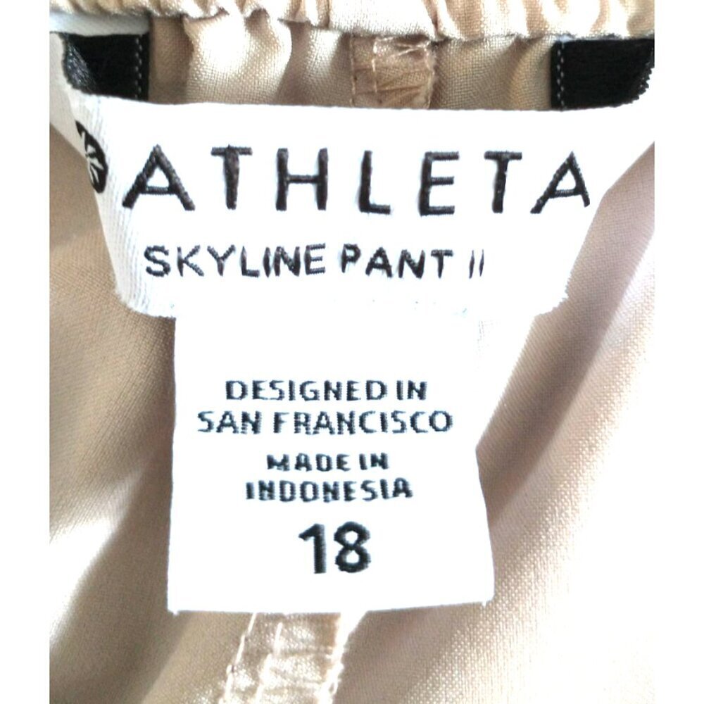 Athleta Skyline Pant II Women's Paperbag Waist Belted Beige Pockets - 18 - Picture 8 of 9